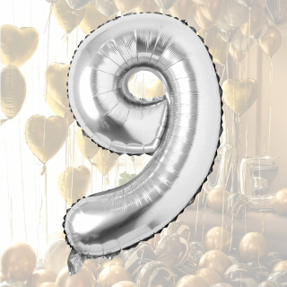 Baloni na napuhavanje brojevi maxi srebrni - 9