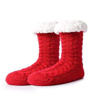 Tople pletene čarape - crvene