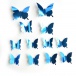 Zrcalni leptiri 12 kom - plavi