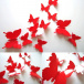 3D leptiri za zid - crvena