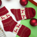 Božićne čarape s norveškim uzorkom - crvene